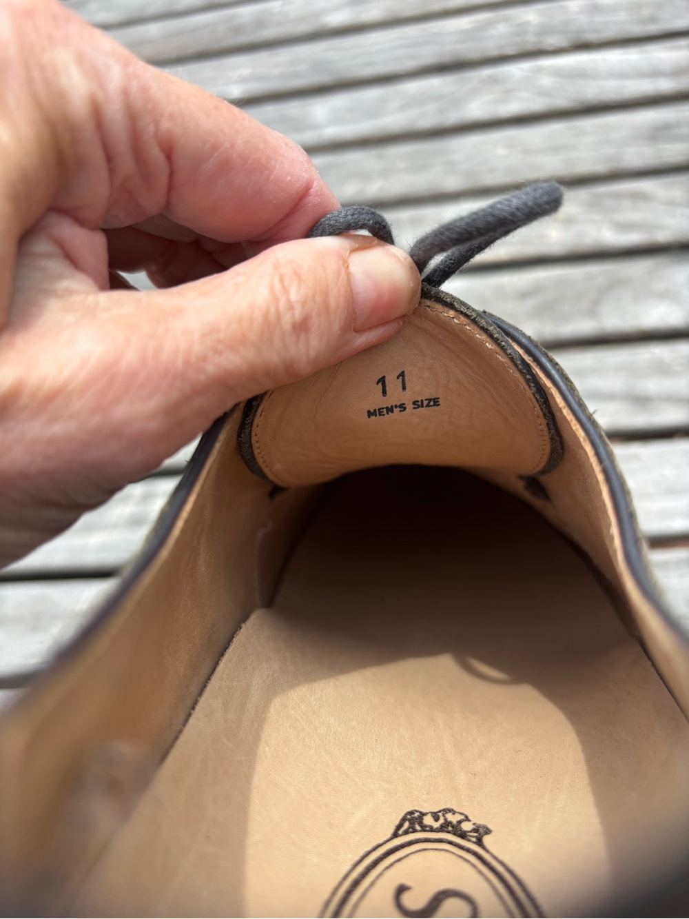 Tod’s Derby Bucature Wing Tip Lace Up Suede Oxfords Sage Green Size 11 - Picture 13 of 16